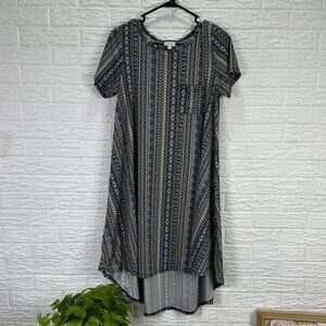 Lularoe Carly Dress black gray short sleeve